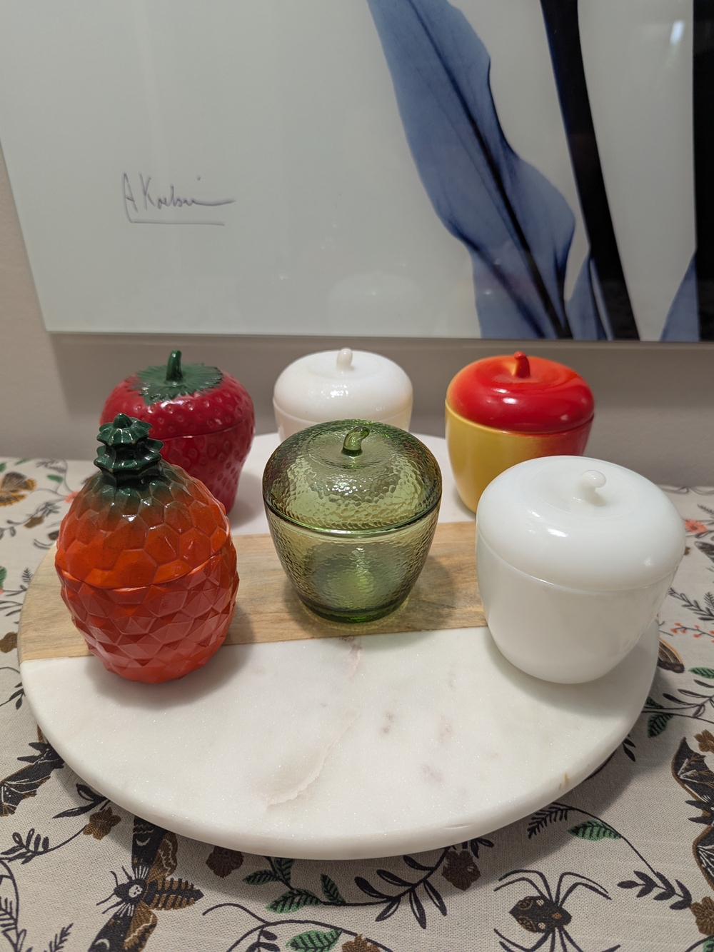 Hazel Atlas Jam Jar Set W/Pineapple